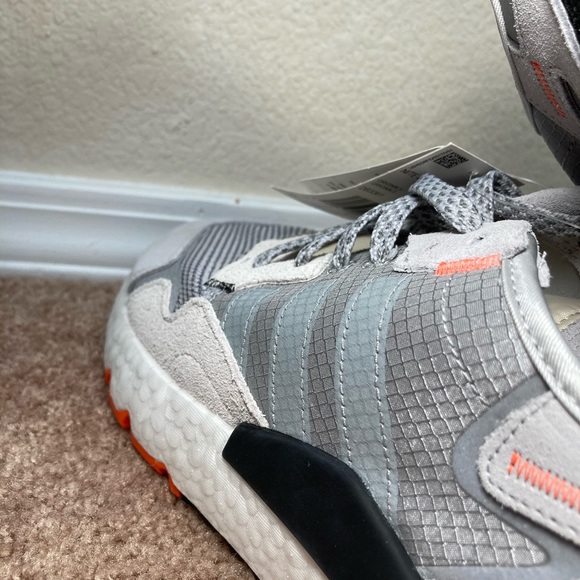NEW Adidas Nite Jogger Silver Orange Men's Sz 9.5 - Picture 6 of 7